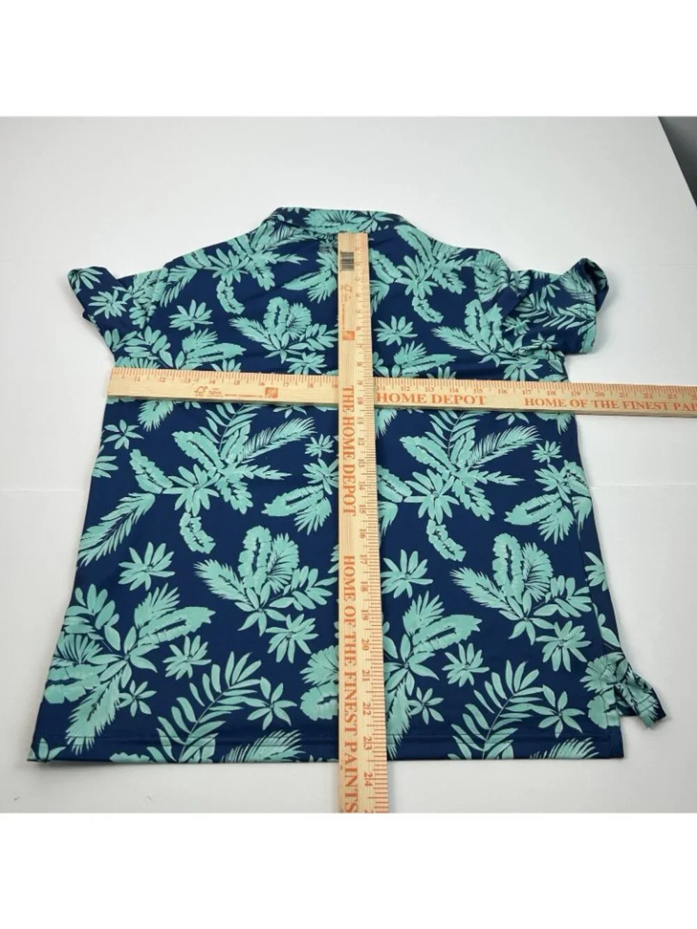 Vineyard Vines OTG Sankaty Polo Boys Size Large Floral AOP Blue Green